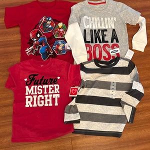 Set of 4 new shirt- size 5T